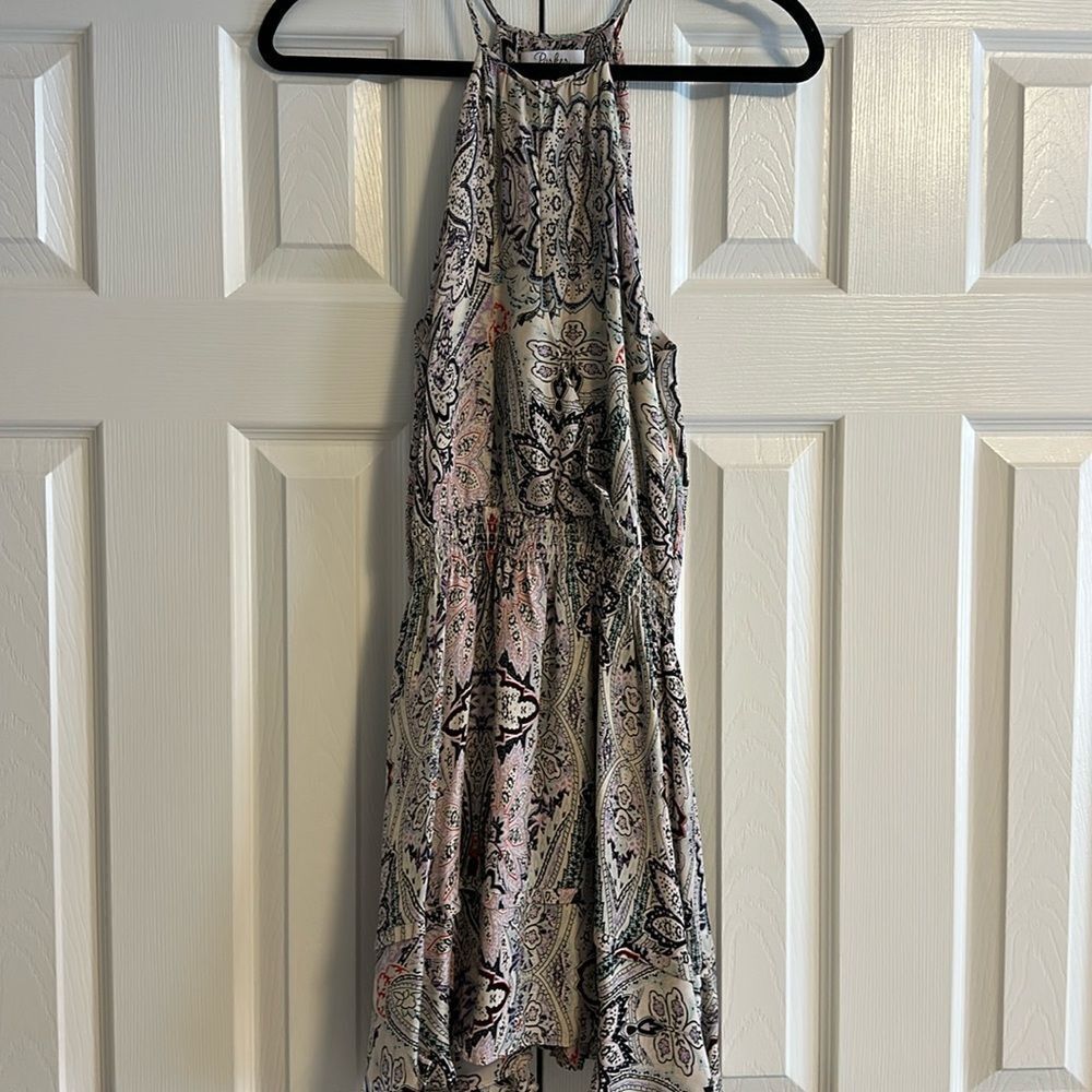 PARKER Women’s Paisley & Flower Elastic Waistband Ruffled Dress Size S